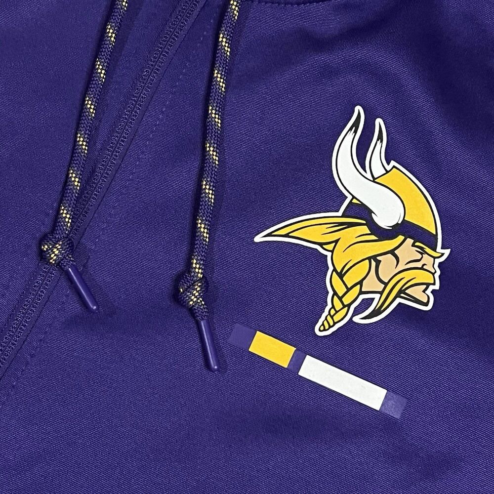 Minnesota Vikings Hoodie Mens 2XL Purple Nike On Field Dri Fit Full Zip NFL - Picture 3 of 11